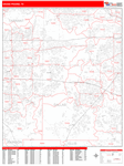 Grand Prairie  Wall Map Red Line Style